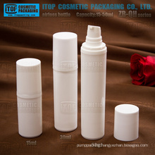 ZB-QH Series 15ml 30ml 50ml white PP plastic color customizable lotion pump round airlesses pump bottles
